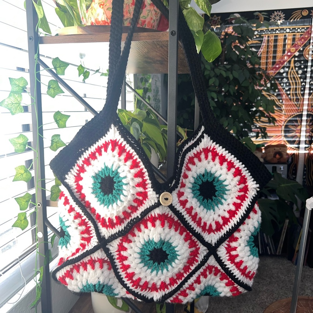 Handmade 👁️ eyeball large shoulder tote bag